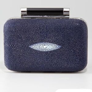 Diane von Furstenberg Tonda Small Stingray Clutch Bag Black